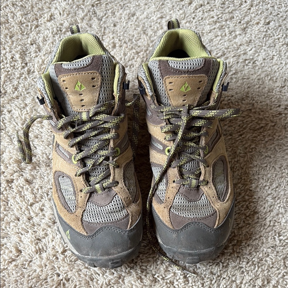 Brown and Green Hiking Shoes